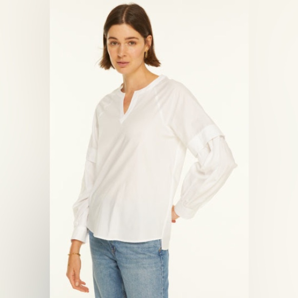NWT🎉HARSHMAN Callet Blouse in White Size Small